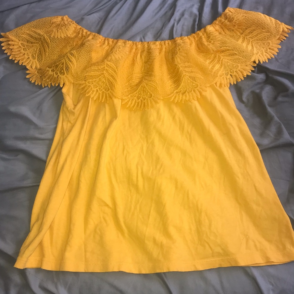 Yellow Off the Shoulder Top